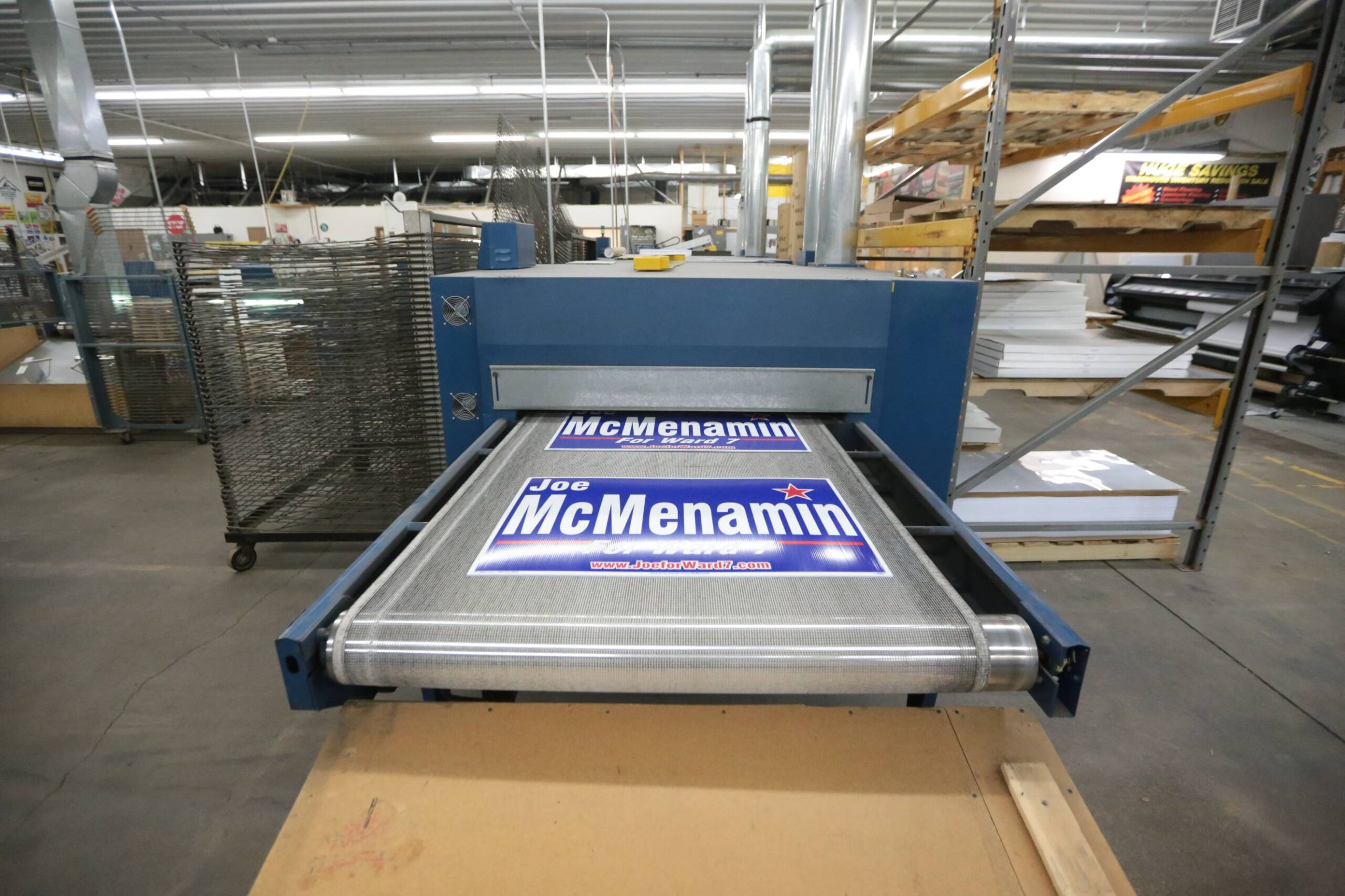 screen printing, screen, press, printing omaha, spot color, corrugated, yard signs, road signs, field signs, directional signs, real estate signs