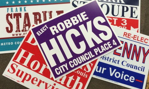 Printing for Omaha and National Clients - Political Signs - Design 4 Inc.